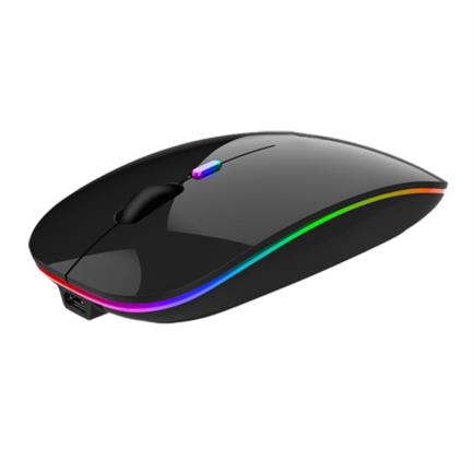 Mouse Nextep Inalámbrico Recargable Delgado/silencioso Rgb 1600 Dpi Color Negro