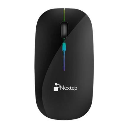 Foto 3 pulgar | Mouse Nextep Inalámbrico Recargable Delgado/silencioso Rgb 1600 Dpi Color Negro