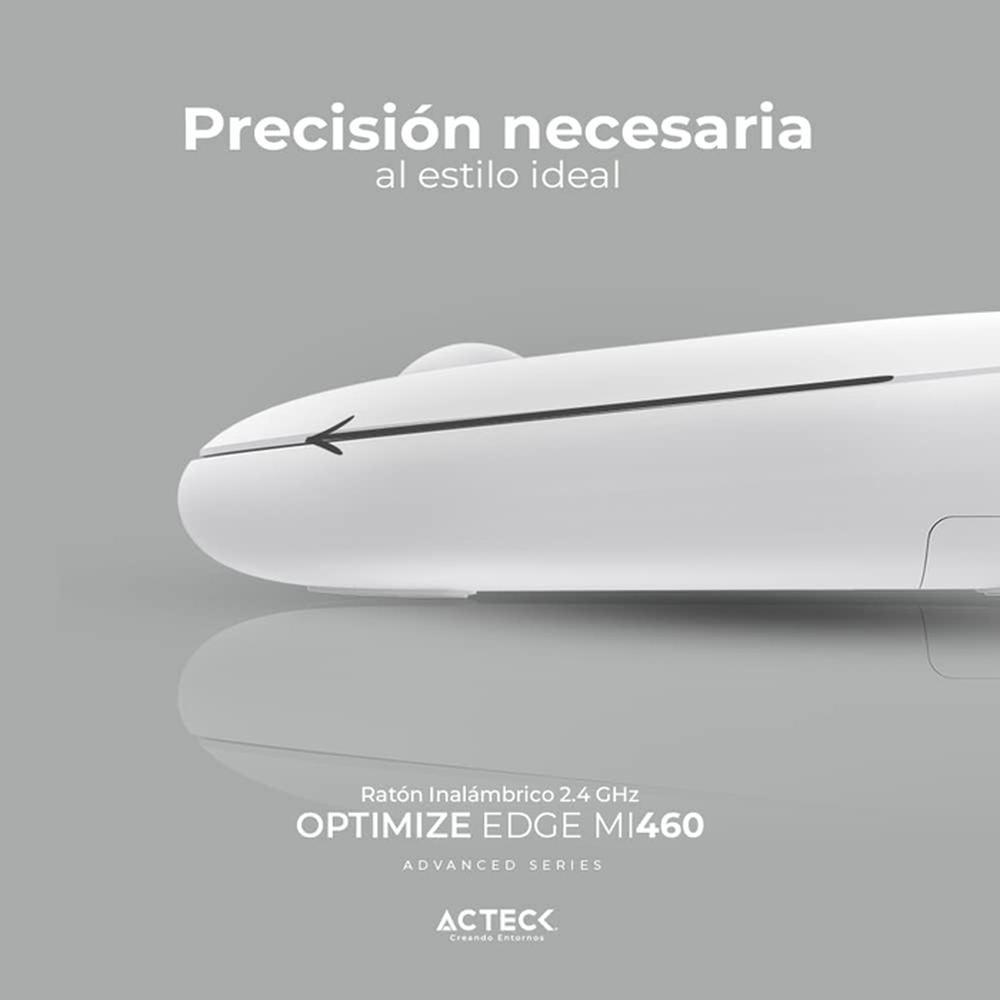 Foto 4 pulgar | Mouse Acteck Optimize Edge Mi460 Ultra Delgado 1600dpi 2 Botones Inalambrico Usb 2.4 Ghz Blanco Ac-934114