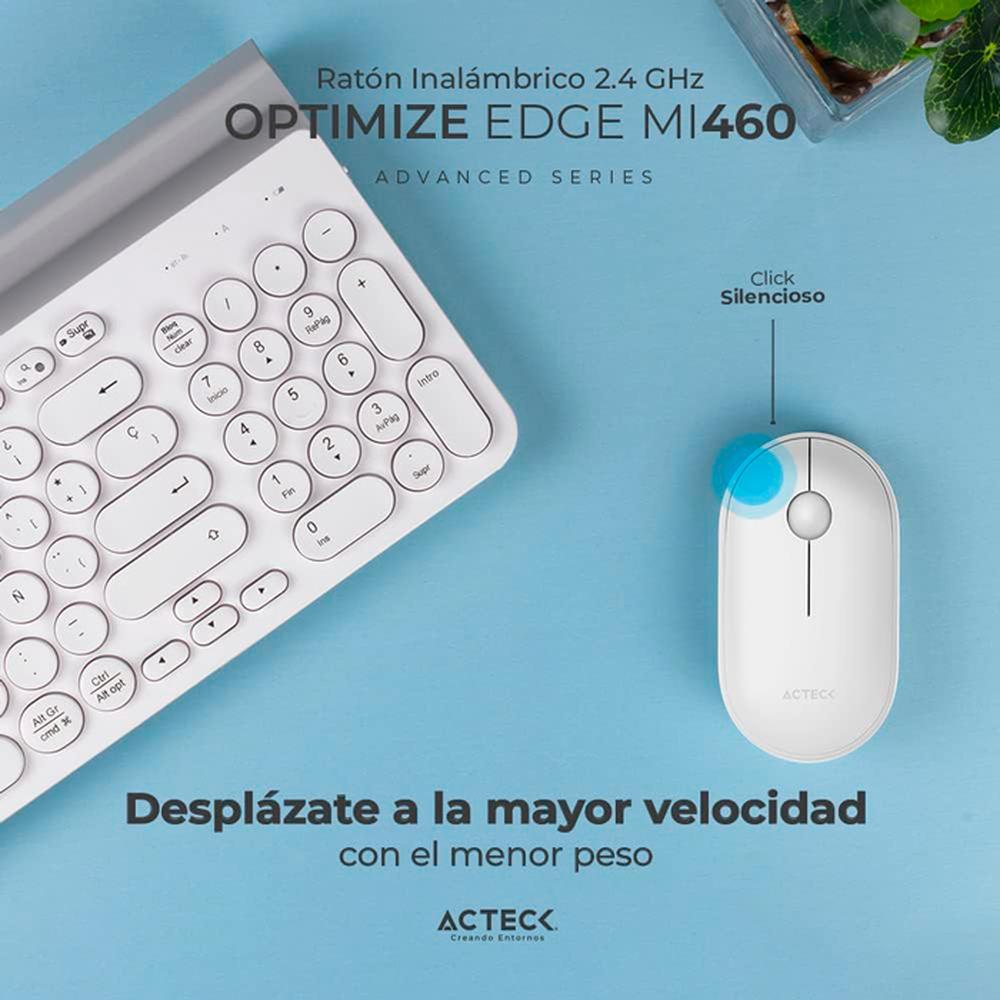 Foto 5 pulgar | Mouse Acteck Optimize Edge Mi460 Ultra Delgado 1600dpi 2 Botones Inalambrico Usb 2.4 Ghz Blanco Ac-934114