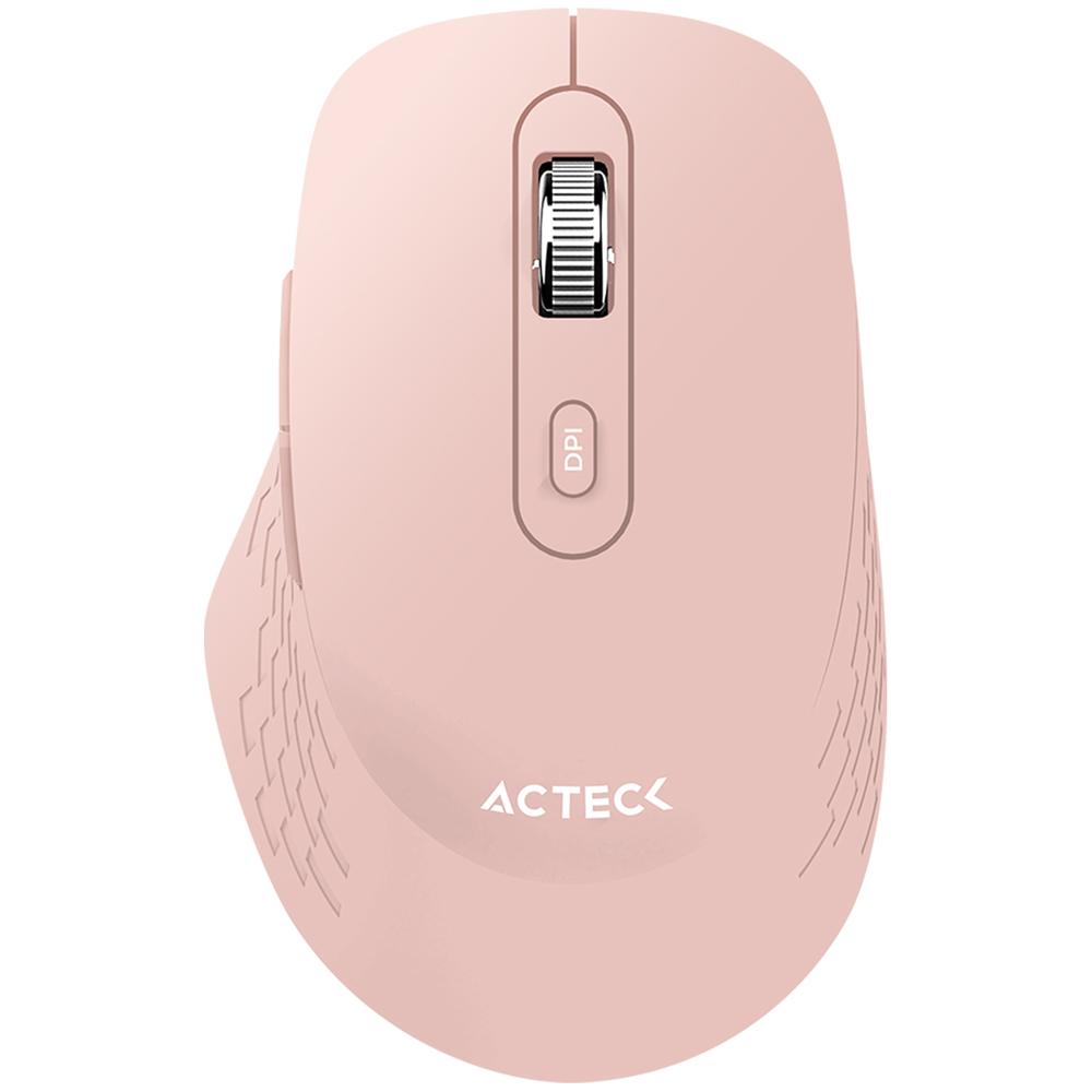 Mouse Acteck Optimize Flow Mi480 Ergonomico 1600dpi 6 Botones Inalambrico Usb 2.4 Ghz Rosa Ac-939850