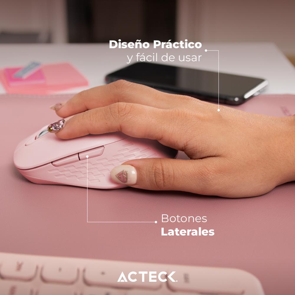 Foto 6 pulgar | Mouse Acteck Optimize Flow Mi480 Ergonomico 1600dpi 6 Botones Inalambrico Usb 2.4 Ghz Rosa Ac-939850