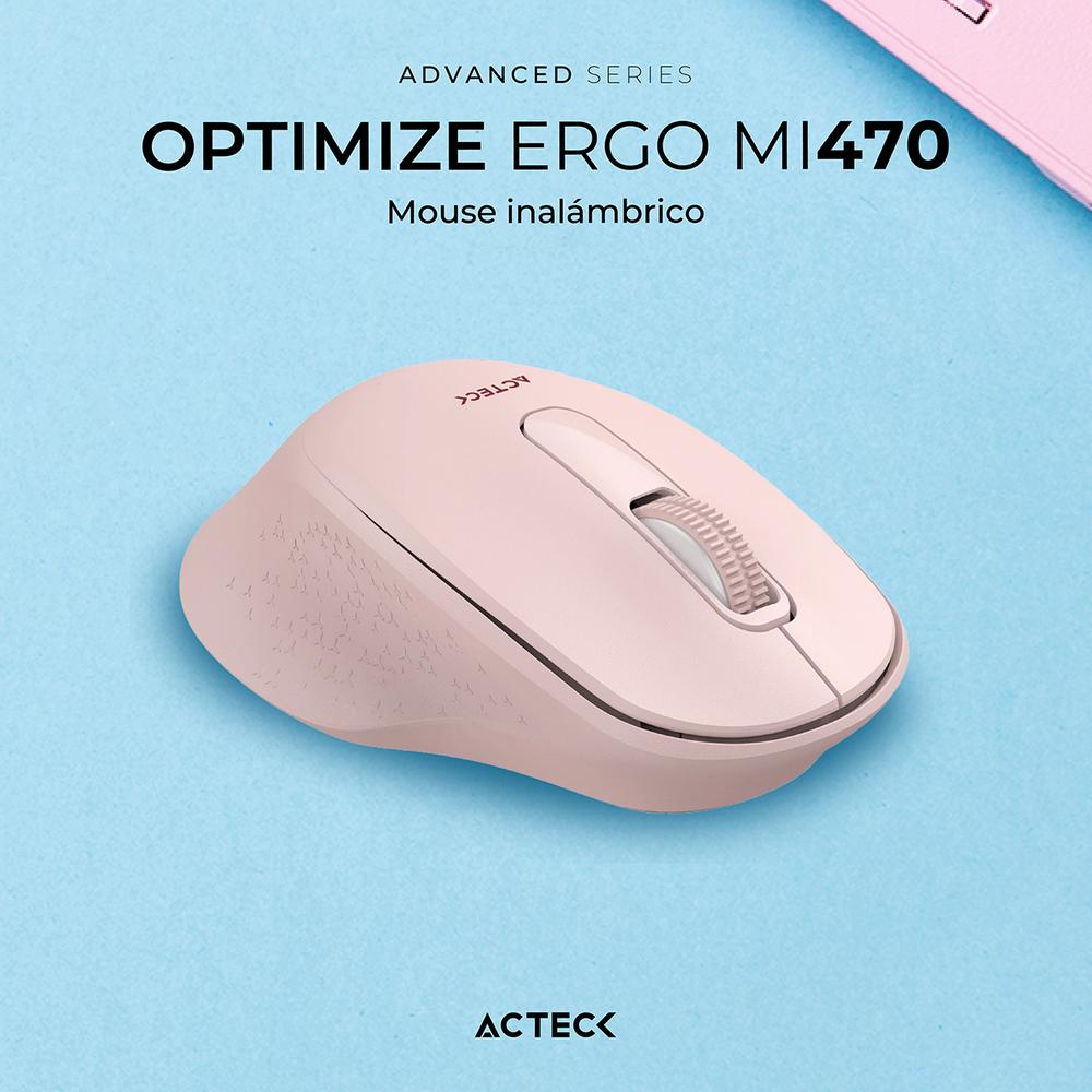 Foto 3 pulgar | Mouse Acteck Optimize Ergo Mi470 Ergonomico 1600dpi 2 Botones Inalambrico Usb 2.4 Ghz Rosa Ac-939881