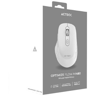 Foto 6 | Mouse Acteck Optimize Flow Mi480 Ergonomico 1600dpi 6 Botones Inalambrico Usb 2.4 Ghz Blanco Ac-9398