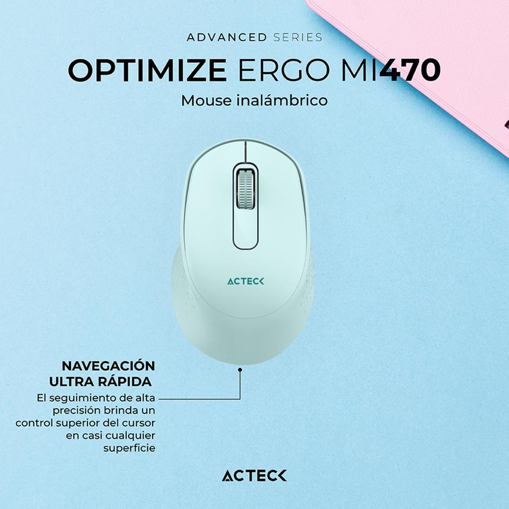 Foto 3 pulgar | Mouse Acteck Optimize Ergo Mi470 Ergonomico 1600dpi 2 Botones Inalambrico Usb 2.4 Ghz Tiffany Ac-939