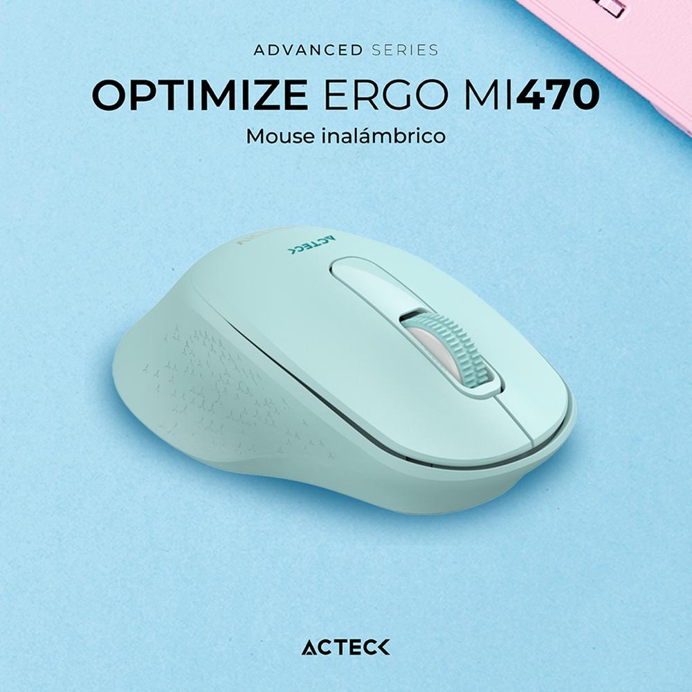 Foto 4 pulgar | Mouse Acteck Optimize Ergo Mi470 Ergonomico 1600dpi 2 Botones Inalambrico Usb 2.4 Ghz Tiffany Ac-939