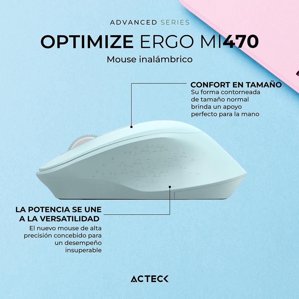 Foto 5 pulgar | Mouse Acteck Optimize Ergo Mi470 Ergonomico 1600dpi 2 Botones Inalambrico Usb 2.4 Ghz Tiffany Ac-939