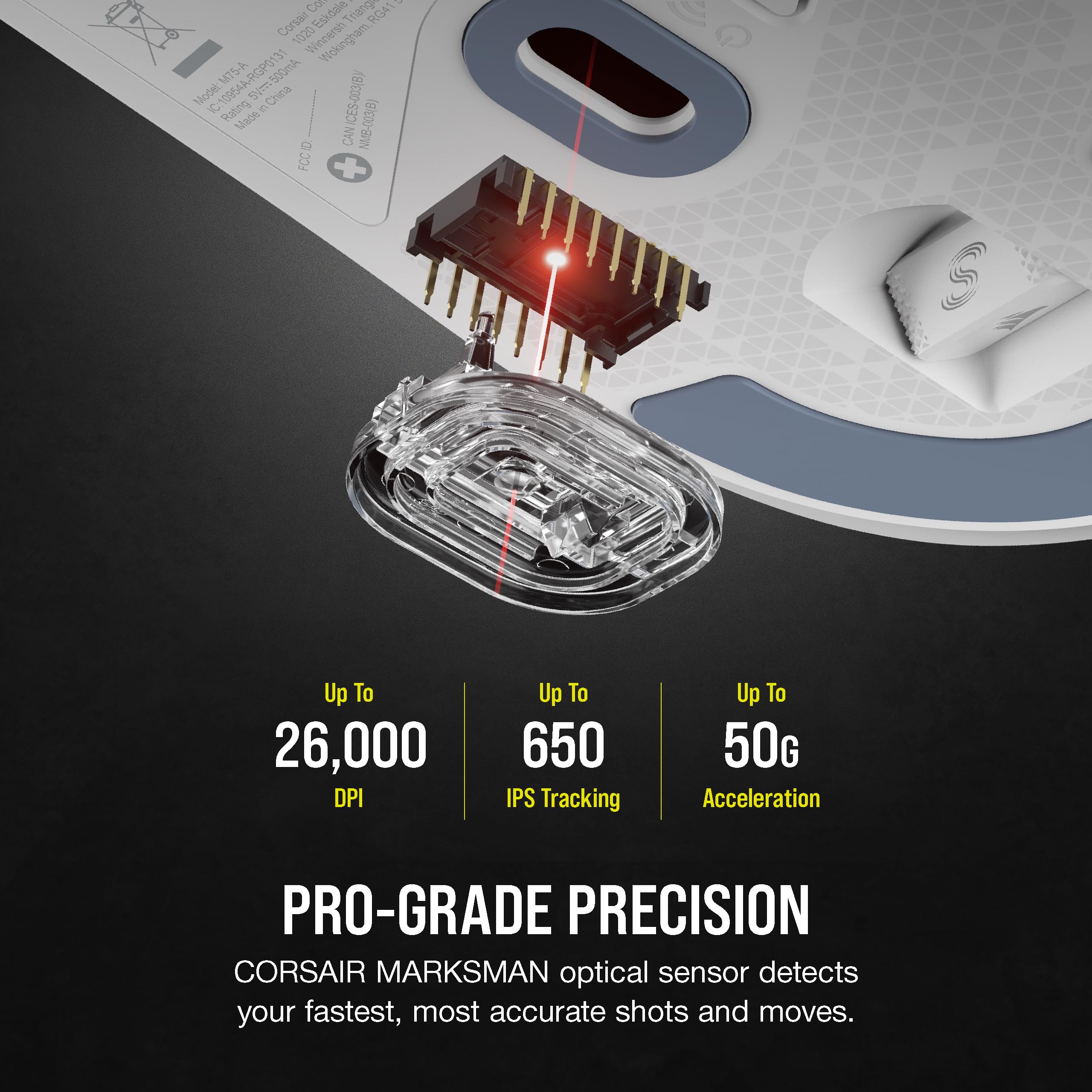 Foto 5 pulgar | Ratón Para Juegos Corsair M75 Air Inalámbrico Ultraligero De 26.000 Dpi - Venta Internacional.