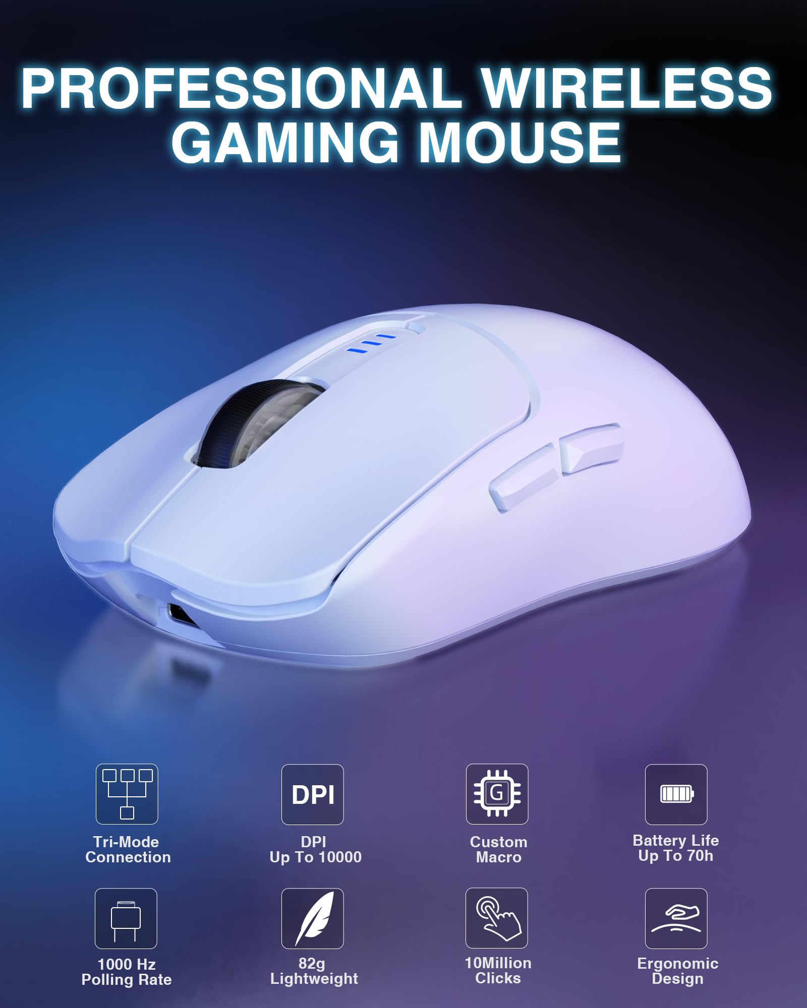 Foto 2 | Ratón Inalámbrico Para Juegos Aula Sc580 Tri-mode 2.4g/bt5.0/usb-c - Venta Internacional.