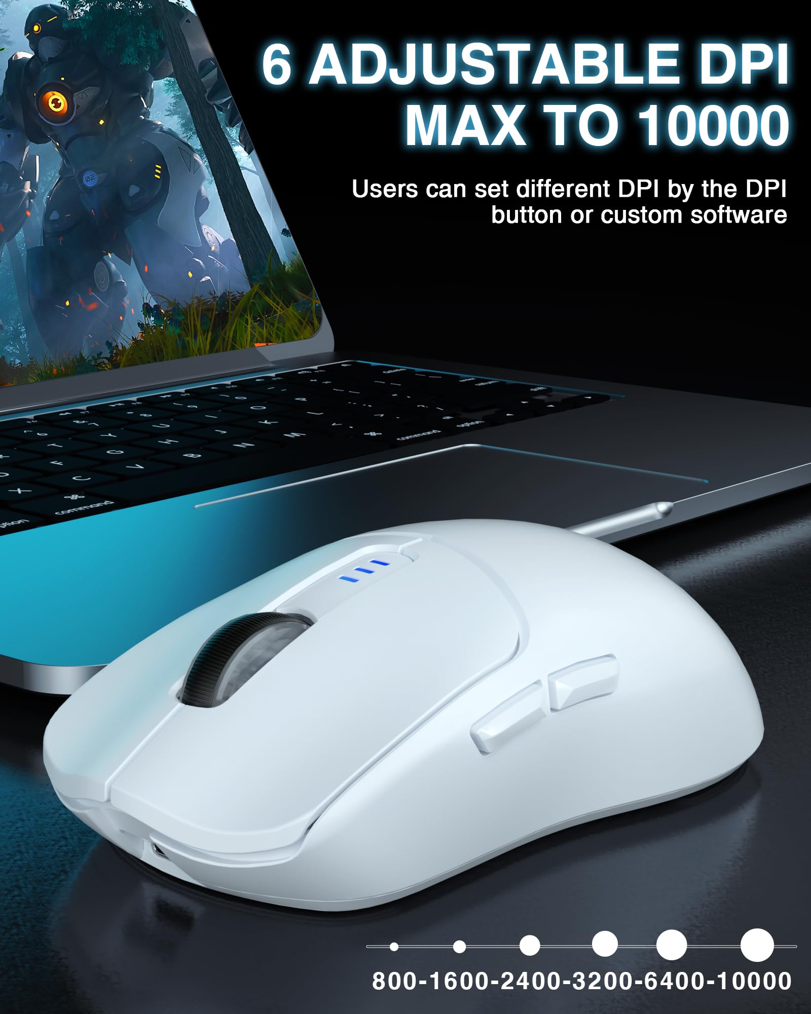 Foto 4 | Ratón Inalámbrico Para Juegos Aula Sc580 Tri-mode 2.4g/bt5.0/usb-c - Venta Internacional.