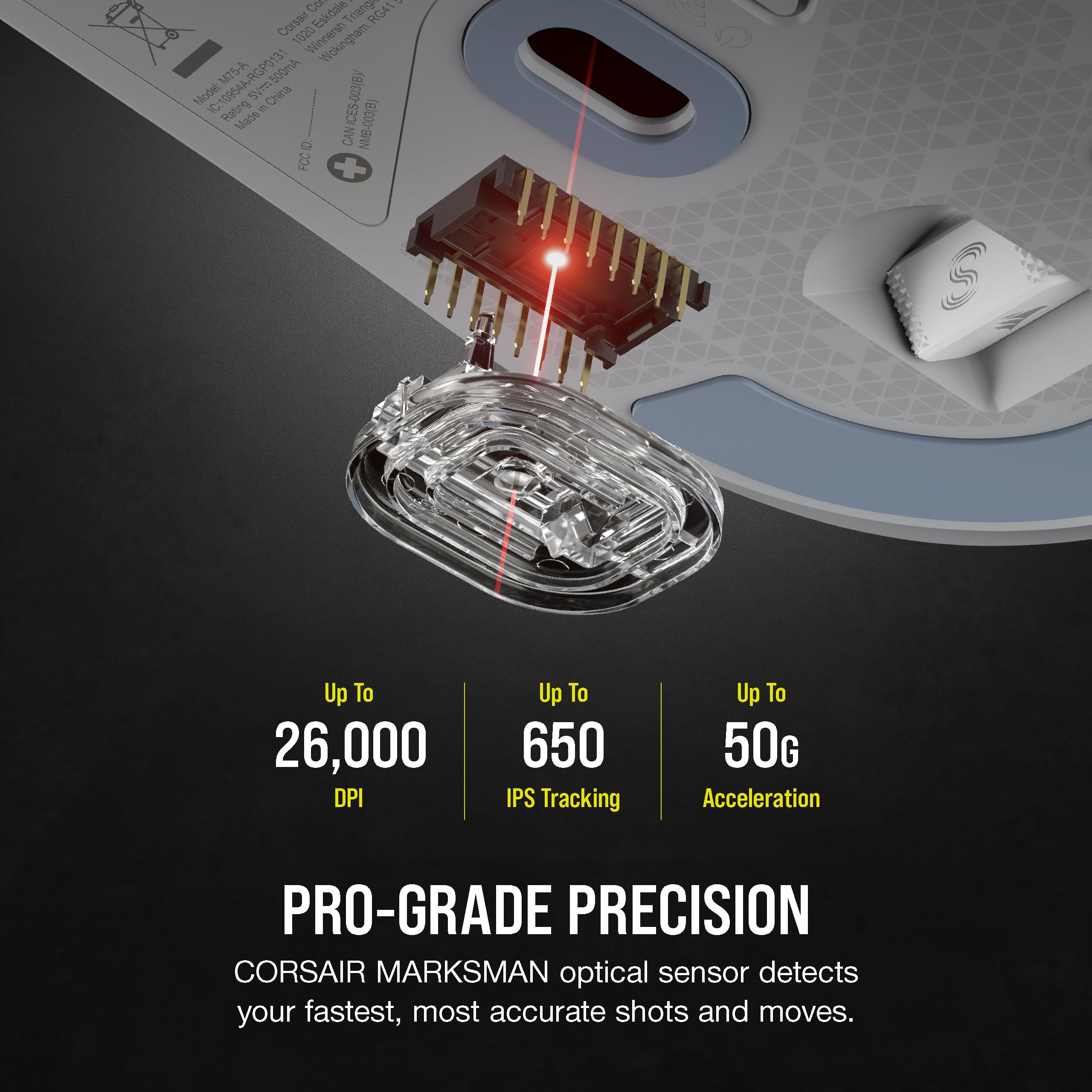 Foto 5 pulgar | Ratón Para Juegos Corsair M75 Air Inalámbrico Ultraligero De 26.000 Dpi - Venta Internacional.