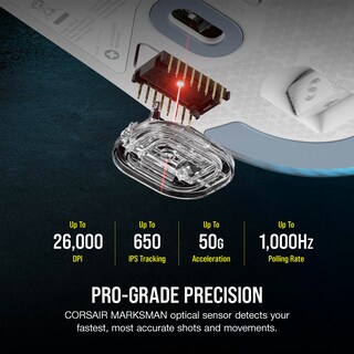 Foto 3 | Ratón Para Juegos Corsair M75 Inalámbrico Rgb 26,000 Dpi Blanco - Venta Internacional.