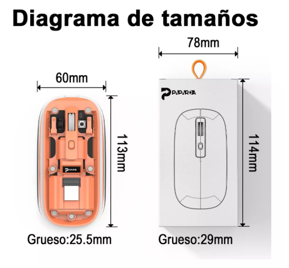 Foto 3 pulgar | Mouse Wünd Inalambrico 2.4g Transparente Silencioso Recargable