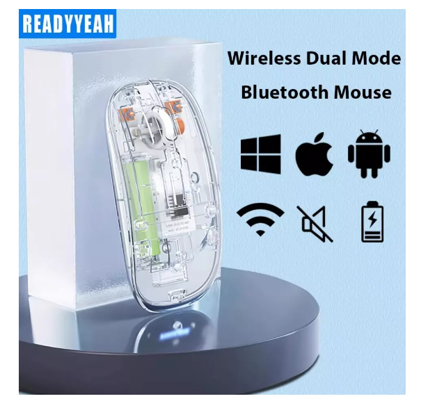 Foto 3 pulgar | Mouse Inalámbrico Bluetooth Transparente Recargable Gamer Wünd