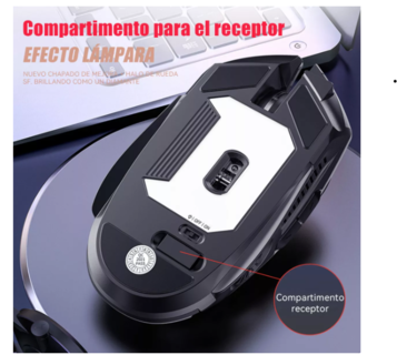 Foto 2 | Mouse Gamer Juego Inalámbrico Recargable Wünd Silenciar A9 Negro