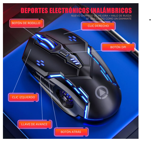 Foto 3 | Mouse Gamer Juego Inalámbrico Recargable Wünd Silenciar A9 Negro