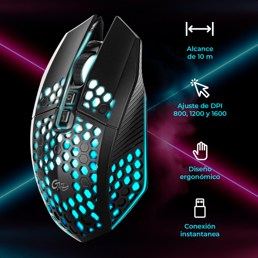 Foto 6 | Mouse Inalámbrico Silencioso Rgb Recargable 7 Botones Usb C