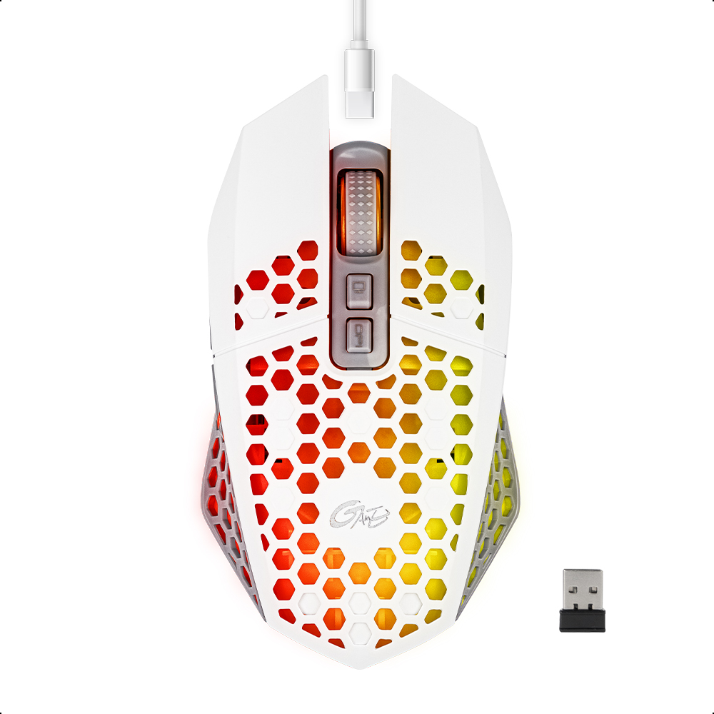 Mouse Silencioso Inalám Rgb Recargable 7 Botones Usb Neg