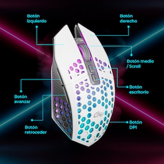 Foto 5 | Mouse Silencioso Inalám Rgb Recargable 7 Botones Usb Neg