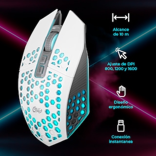 Foto 6 | Mouse Silencioso Inalám Rgb Recargable 7 Botones Usb Neg