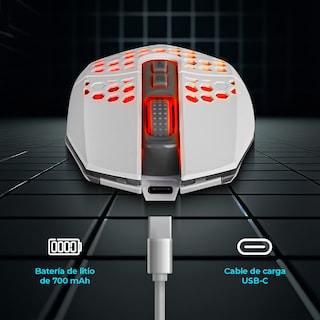 Foto 7 | Mouse Silencioso Inalám Rgb Recargable 7 Botones Usb Neg