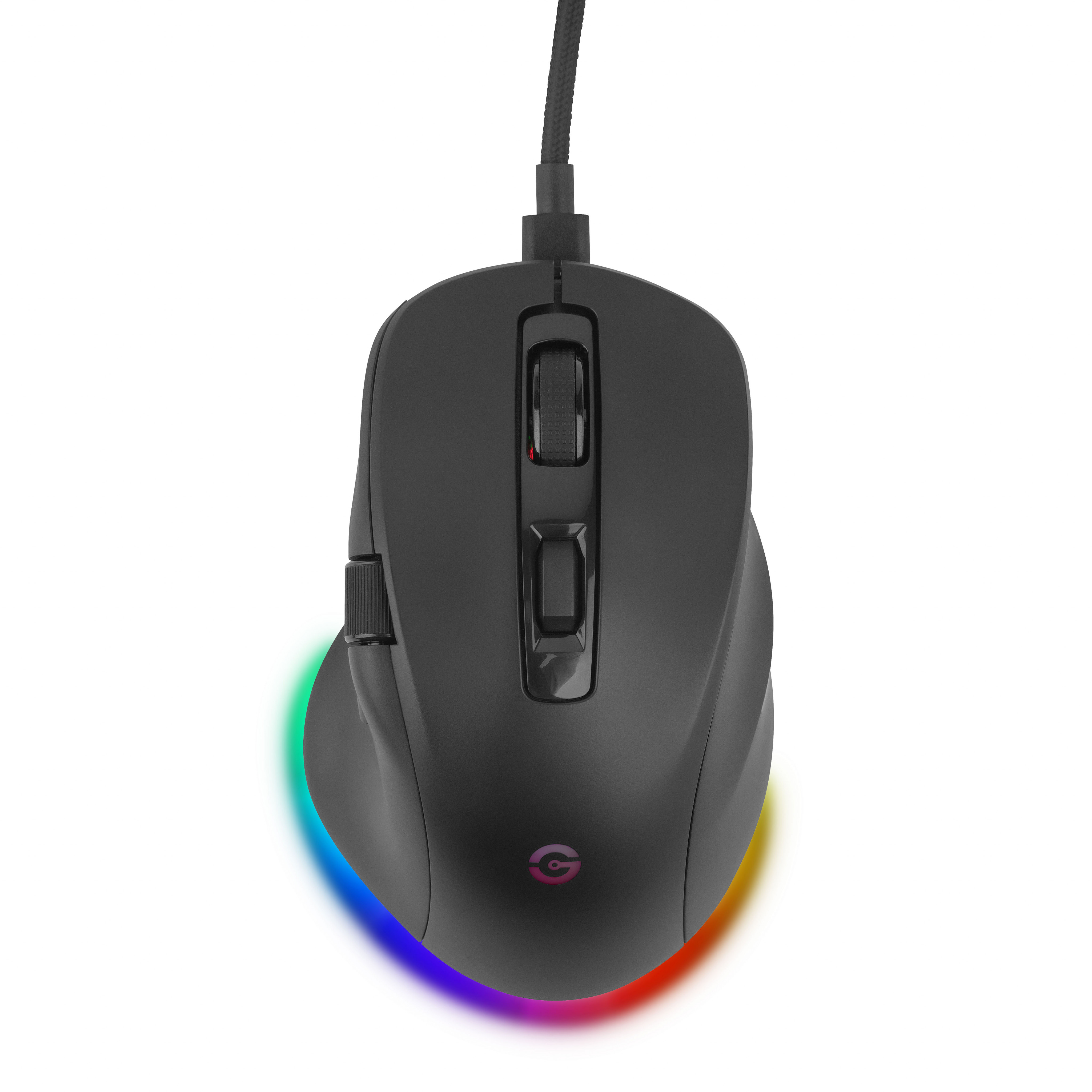 Mouse Getttech Inalámbrico 7 Botones Doble Rueda RGB Conexión 2.4g Bluetooth y USB DPI Ajustable