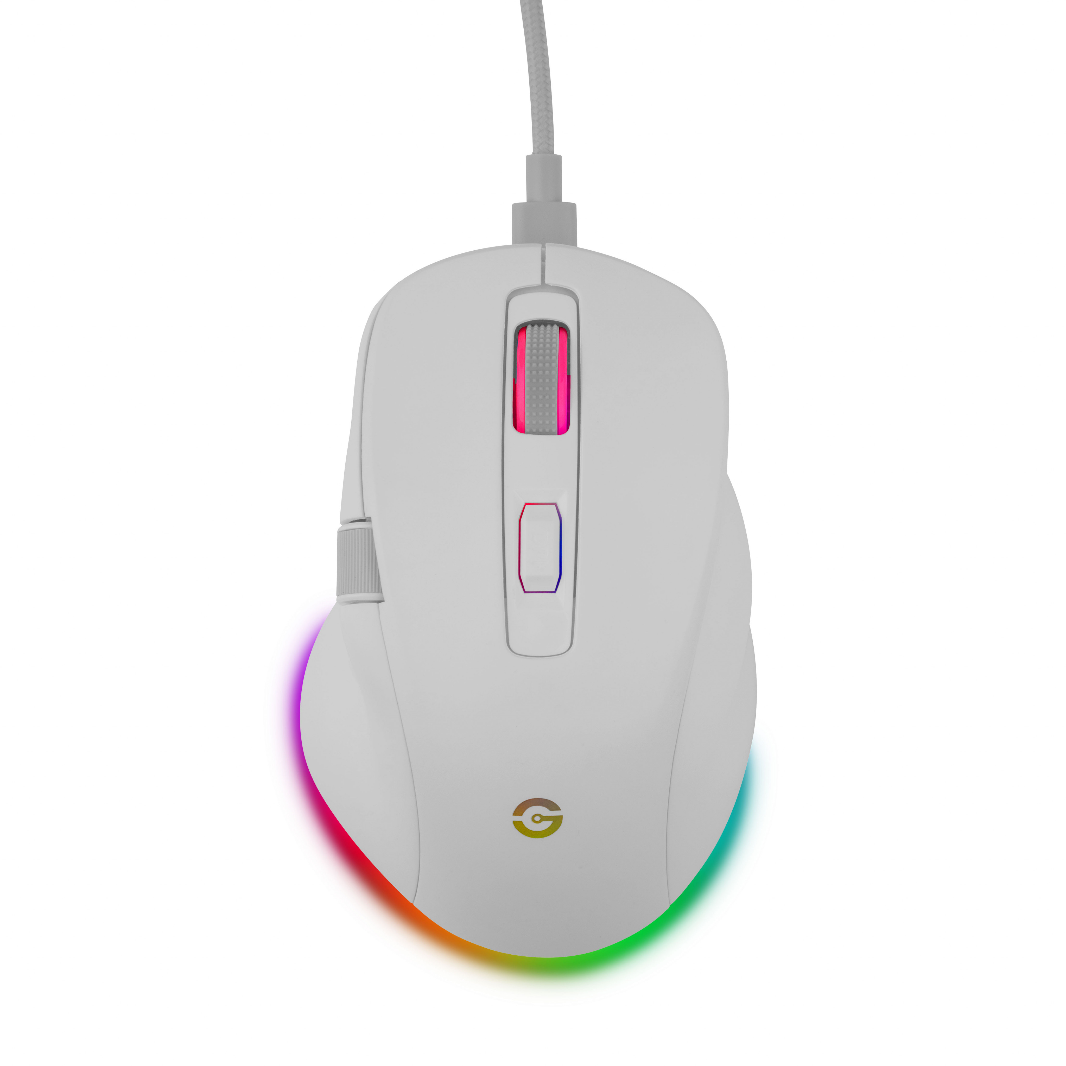 Mouse Getttech Inalámbrico 7 Botones Doble Rueda RGB Conexión 2.4g Bluetooth y USB DPIAjustable
