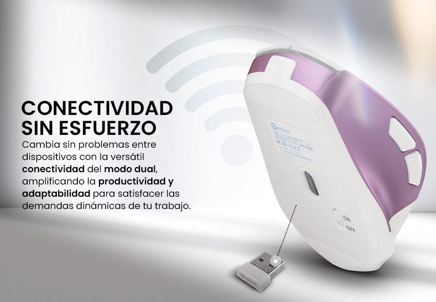 Foto 9 pulgar | Mouse Getttech Inalámbrico Conexión 2.4g Bluetooth y USB 6 Botones DPI Ajustables