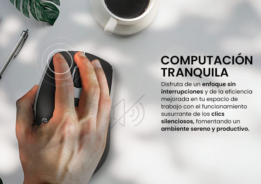 Foto 8 pulgar | Mouse Getttech Ggm-stdbw-01-sl Inalambrico Conexion 2.4g, Bluetooth Y Usb 6 Botones Dpi Ajustables (800-1200-1600)