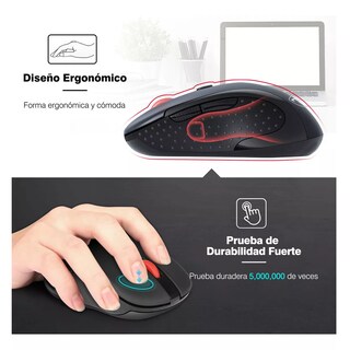 Foto 3 | Mouse Inalambrico Para Computadoras 2.4g Receptor Usb 6 Botones Eo Safe Imports Esi-16532 Negro