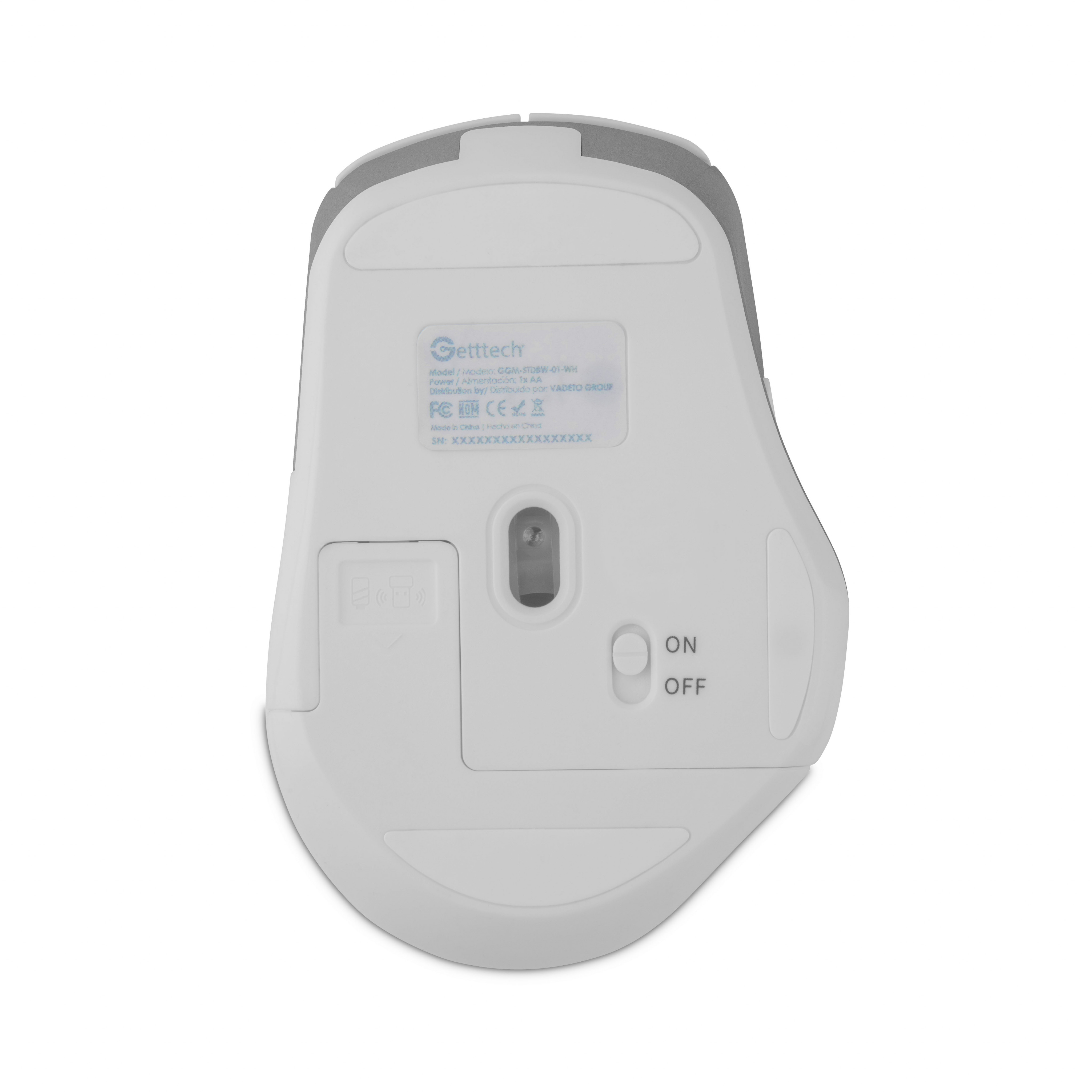 Foto 5 pulgar | Mouse Getttech Ggm-stdbw-01-wh Inalambrico Conexion 2.4g, Bluetooth Y Usb 6 Botones Dpi Ajustables (800-1200-1600)