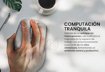 Foto 7 | Mouse Getttech Ggm-stdbw-01-wh Inalambrico Conexion 2.4g, Bluetooth Y Usb 6 Botones Dpi Ajustables (800-1200-1600)