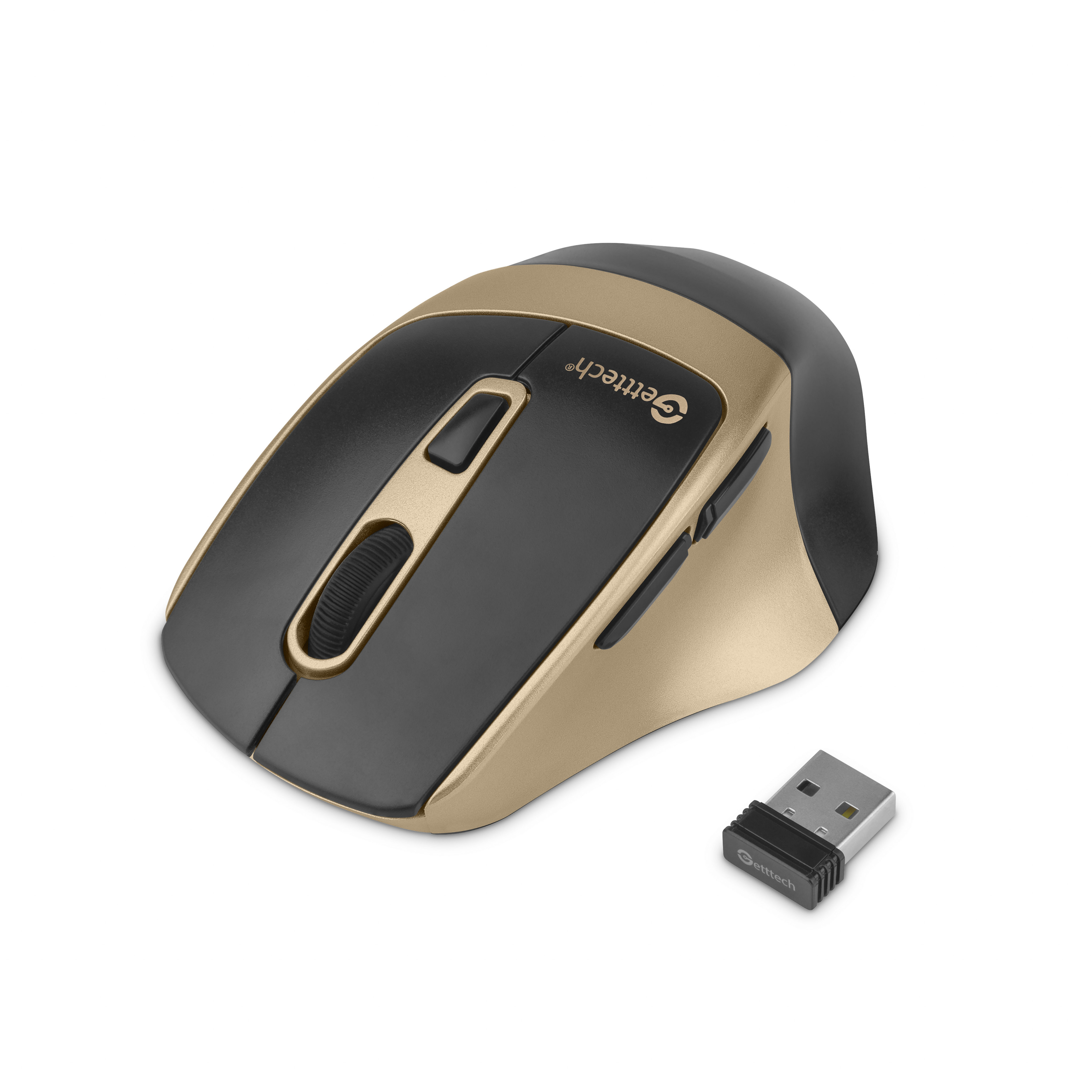 Foto 4 pulgar | Mouse Getttech Ggm-stdbw-01-gd Inalambrico Conexion 2.4g, Bluetooth Y Usb 6 Botones Dpi Ajustables (800-1200-1600)