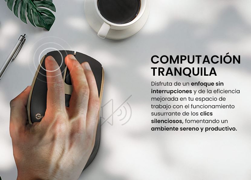 Foto 8 pulgar | Mouse Getttech Ggm-stdbw-01-gd Inalambrico Conexion 2.4g, Bluetooth Y Usb 6 Botones Dpi Ajustables (800-1200-1600)