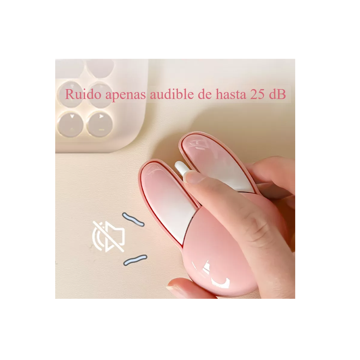 Foto 4 pulgar | Ratón Inalámbrico Rabbit, Clic Silencioso Eo Safe Imports Esi-18297  Rosa