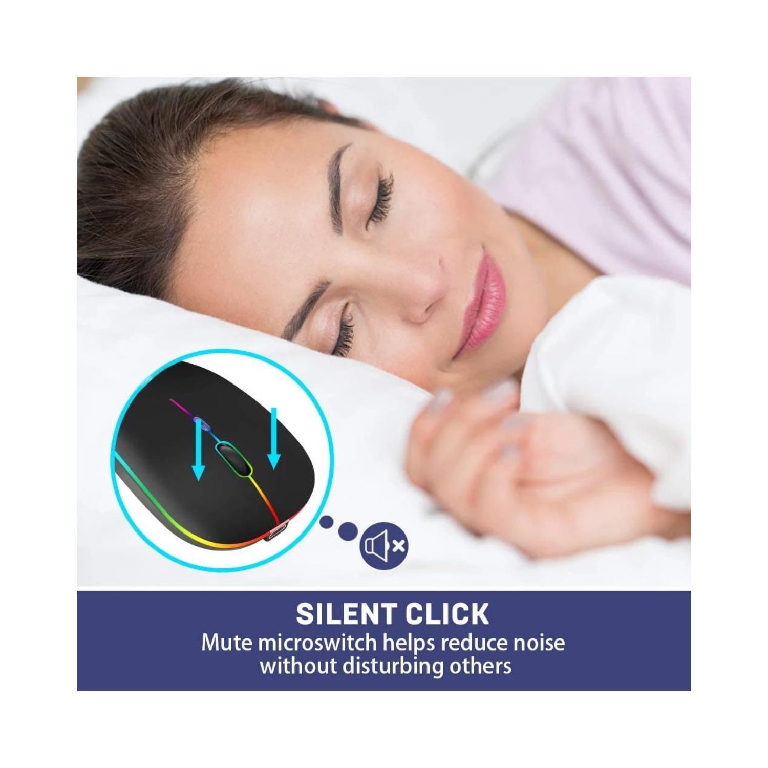 Foto 7 pulgar | Ratón Inalámbrico Weibo Silent Led Bluetooth Usb Recargable - Venta Internacional.