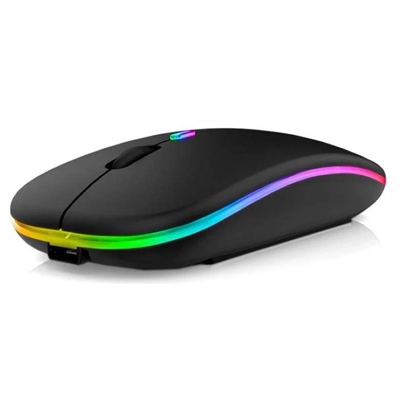 Foto 3 pulgar | Ratón Inalámbrico Silencioso Recargable Con Luz Led Negra - Venta Internacional.