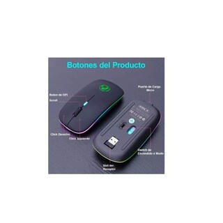 Foto 3 | Ratón Inalámbrico Imice E-1300 Rgb Bluetooth Recargable - Venta Internacional.