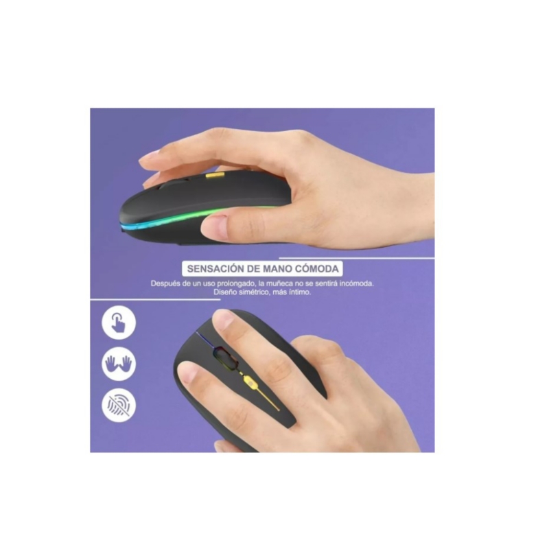 Foto 4 | Ratón Inalámbrico Imice E-1300 Rgb Bluetooth Recargable - Venta Internacional.