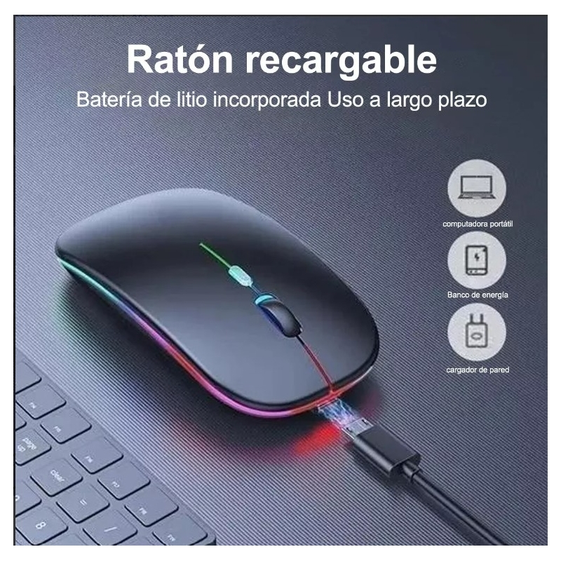 Foto 5 | Ratón Inalámbrico Imice E-1300 Rgb Bluetooth Recargable - Venta Internacional.