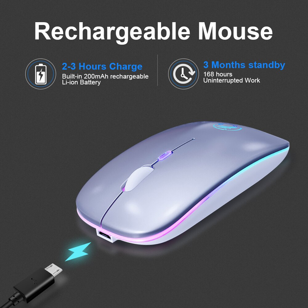 Foto 2 | Ratón Inalámbrico Bluetooth Ratón Rgb Recargable - Venta Internacional.