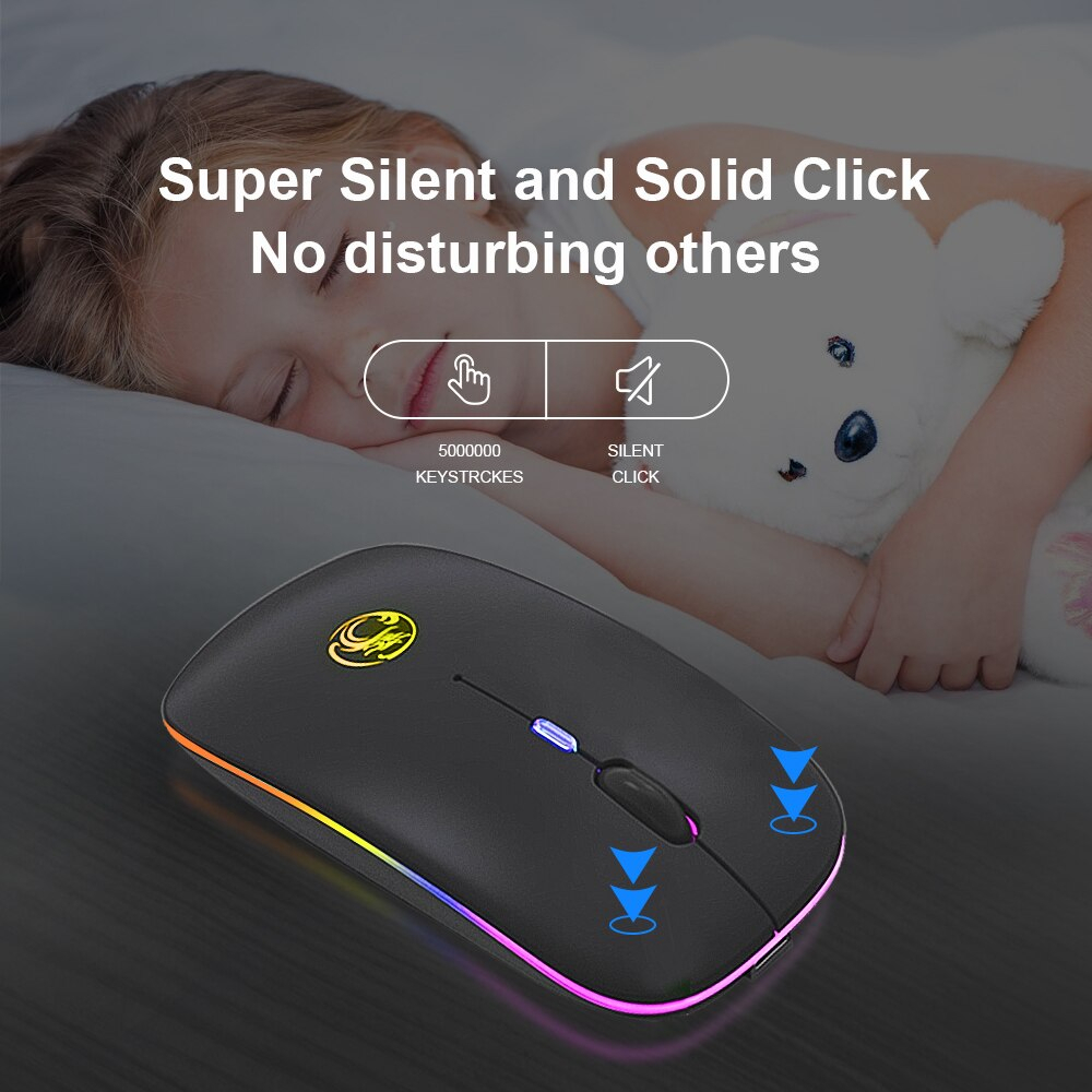 Foto 5 pulgar | Ratón Inalámbrico Bluetooth Ratón Rgb Recargable - Venta Internacional.
