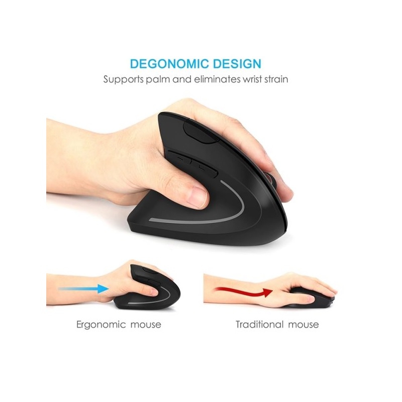 Foto 4 pulgar | Ratón Inalámbrico Vertical Para Zurdos, Dpi Óptico Ajustable - Venta Internacional.