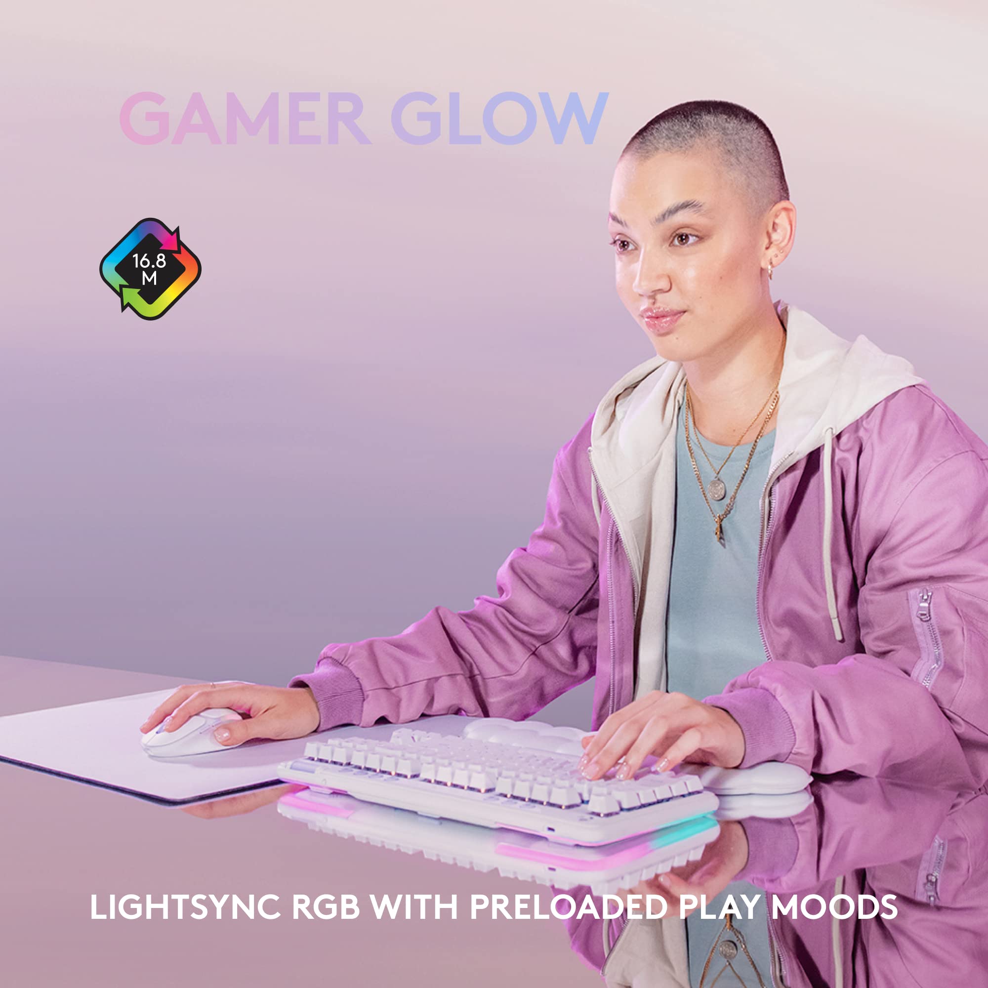 Foto 7 pulgar | Gaming Combo Logitech G G715 - Teclado Táctil Y Ratón G705, Color Blanco - Venta Internacional.