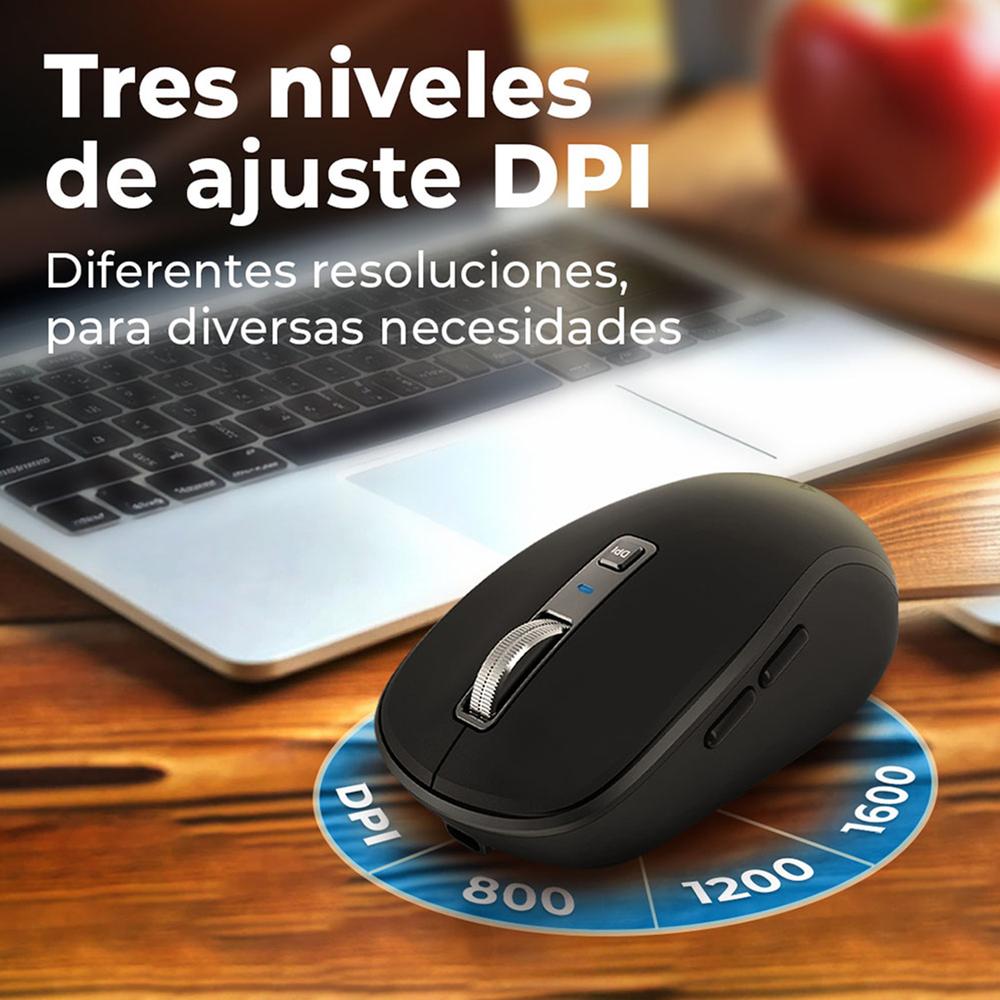 Foto 5 pulgar | Mouse Acteck Optimize Trip Pro Mi580 Inalambrico Usb 2.4 Ghz + Bt 1600dpi 6 Botones Ergonomico Negro
