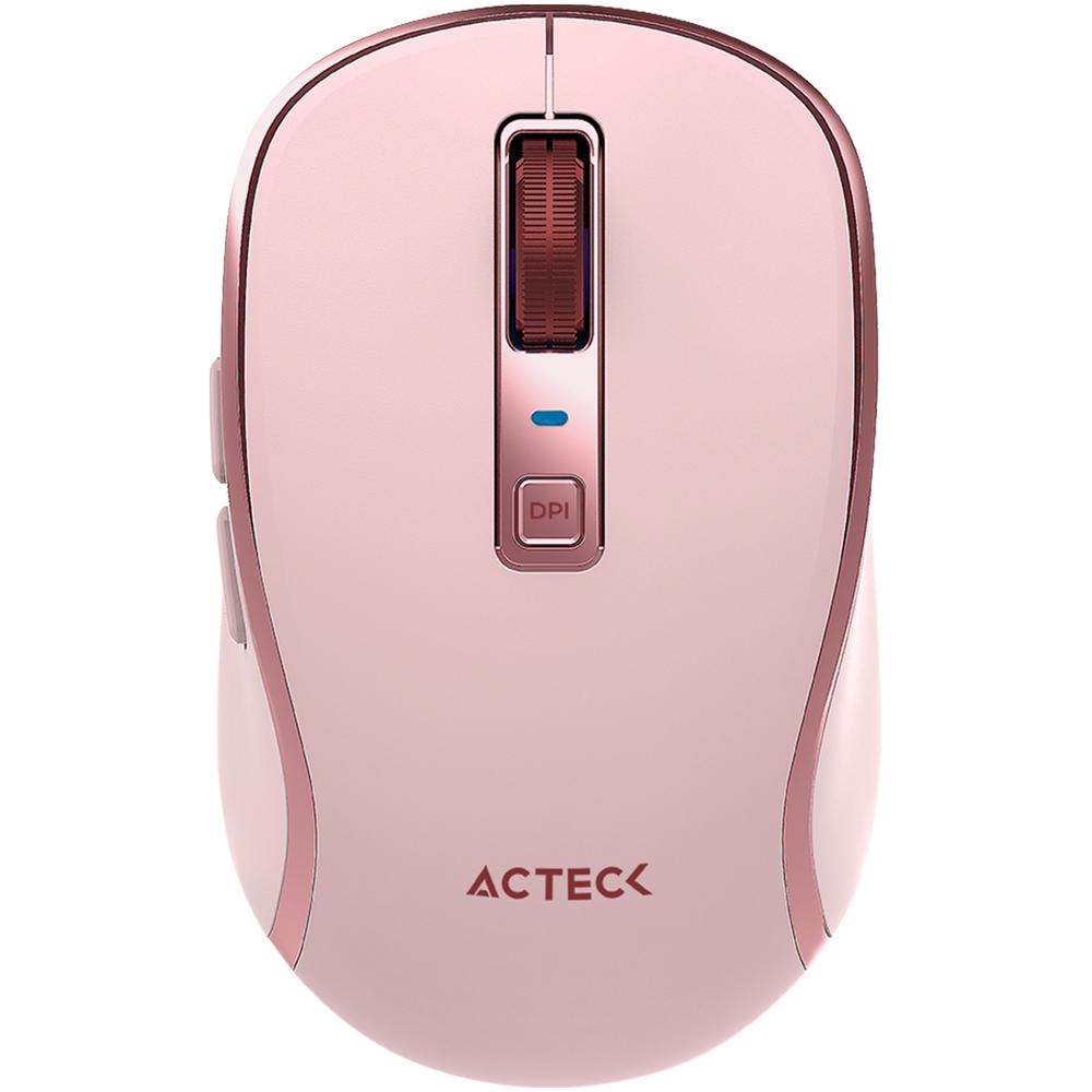 Mouse Acteck Optimize Trip Pro Mi580 Inalambrico Usb 2.4 Ghz + Bt 1600dpi 6 Botones Ergonomico Rosa