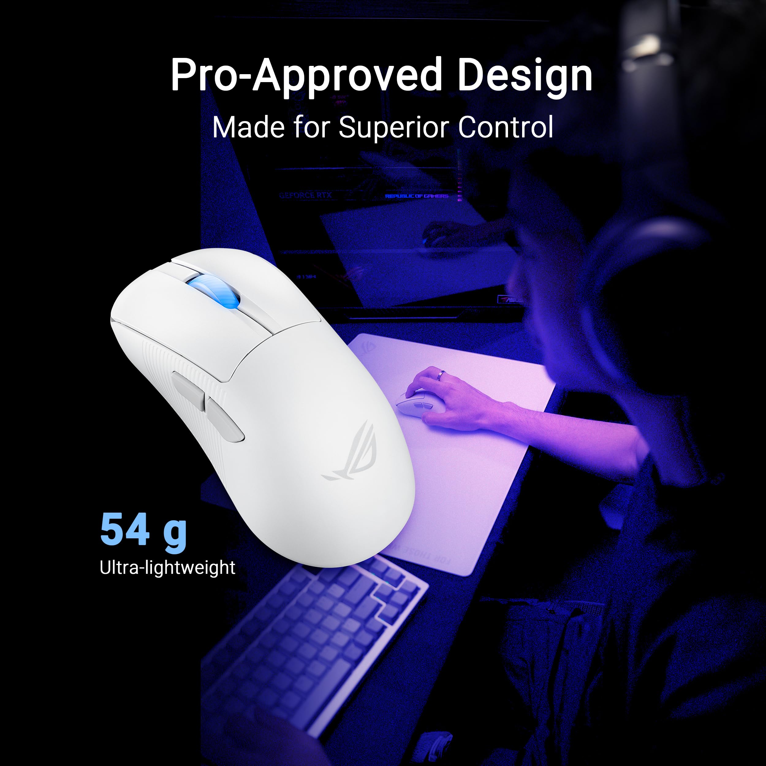 Foto 4 pulgar | Ratón Para Juegos Asus Rog Keris Ii Ace Wireless 54g Blanco - Venta Internacional.