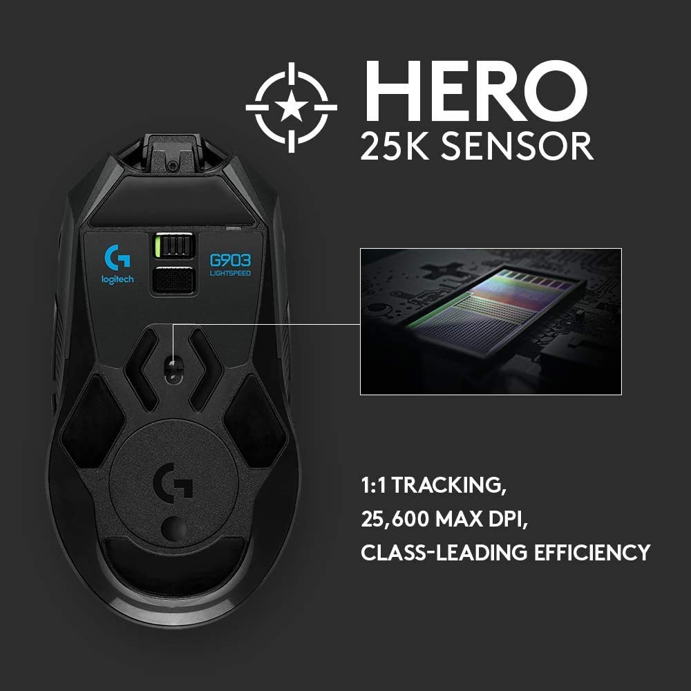 Foto 5 pulgar | Reacondicionado Ratón Para Juegos Logitech G903 Hero 16k Con Sensor Inalámbrico Renovado - Venta Internacional.