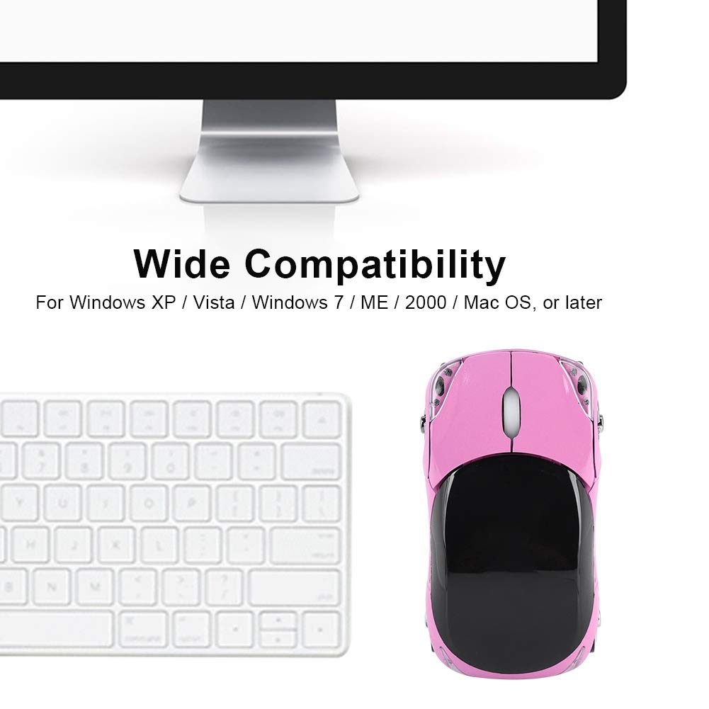 Foto 7 pulgar | Ratón Inalámbrico Para Coche Ashata 2.4g 1600dpi Para Pc Portátil, Color Rosa - Venta Internacional.
