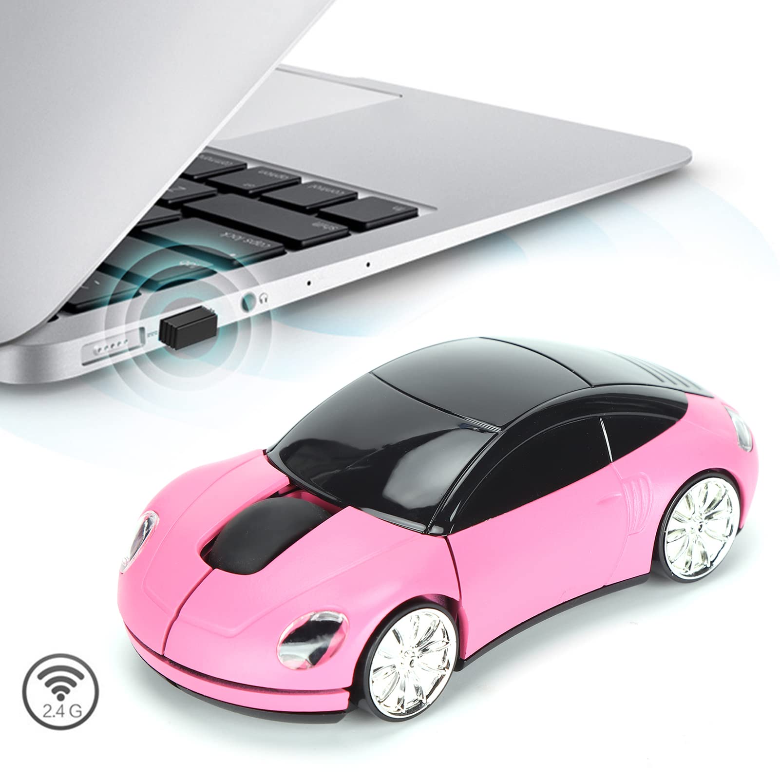 Foto 3 pulgar | Ratón Inalámbrico Para Juegos Ashata 2.4 Ghz 3d Con Forma De Coche Deportivo Rosa - Venta Internacional.